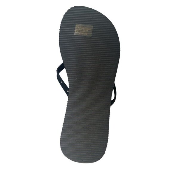 dELiA*'s Girl Rhinestone Flip Flops - Black  Floral Design  (4/5) - Picture 2 of 2